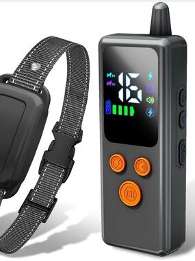 No-Brand Rechargeable Dog Training Collar with Remote - Black